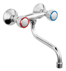 Bateria zlewozmywakowa ścienna, chrom Standard Ferro (BST5)