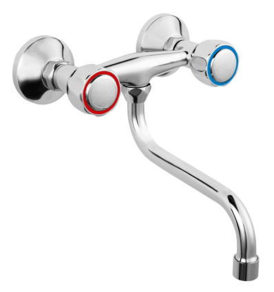 Bateria zlewozmywakowa ścienna, chrom Standard Ferro (BST5)