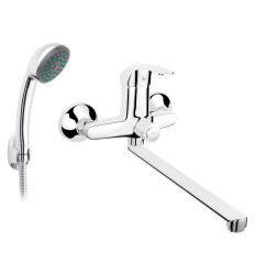 Bateria wannowa z wylewką 350mm z zestawem natryskowym U28, chrom Vasto Ferro (BVA55A)