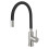 Bateria zlewozmywakowa z elastyczną czarną wylewką, stal szlachetna Zumba Inox Ferro (BZA4BSS)