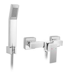 Bateria natryskowa z zestawem natryskowym, chrom Zicco Ferro (BZI77)