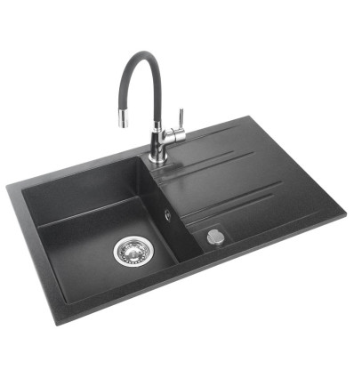 Zestaw zlewozmywak z baterią DRGM48/78HA + BZA4B Mezzo Ii Ferro (DRGM48/78HA-SET1-PL)