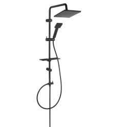 Zestaw natryskowy z deszczownią, czarny Squerto Lux Black Ferro (NP24-BL)