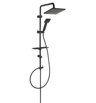 Zestaw natryskowy z deszczownią, czarny Squerto Lux Black Ferro (NP24-BL)