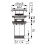 Zawór spustowy z przelewem, click-clack, 5/4", chrom Quadro Ferro (S284)
