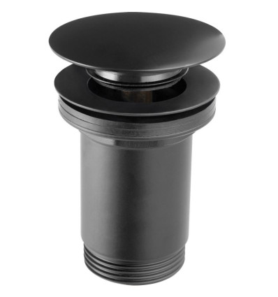 Zawór spustowy z przelewem, click-clack, 5/4", czarny Rotondo Ferro (S285-BL-B)