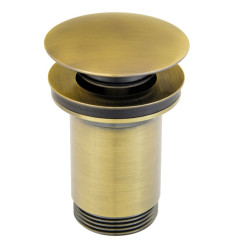 Zawór spustowy z przelewem, click-clack, 5/4", stary brąz Rotondo Ferro (S285BR)