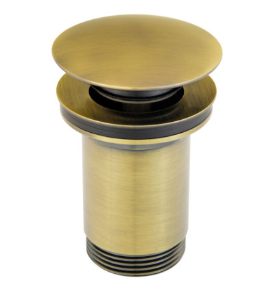 Zawór spustowy z przelewem, click-clack, 5/4", stary brąz Rotondo Ferro (S285BR)