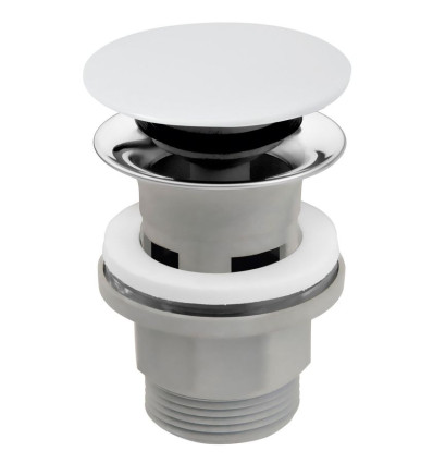 Zawór spustowy z przelewem, click-clack, 5/4", PP, ceramiczny biały Ferro (S288PPC)