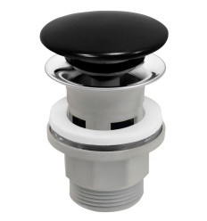 Zawór spustowy z przelewem, click-clack, 5/4", PP, ceramiczny czarny Ferro (S288PPCB-B)