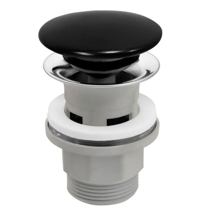 Zawór spustowy z przelewem, click-clack, 5/4", PP, ceramiczny czarny Ferro (S288PPCB-B)