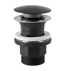 Zawór spustowy z przelewem, click-clack, 5/4",PP, korek mosiężny okrągły, czarny Ferro (S289BL-B)