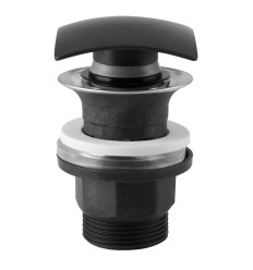 Zawór spustowy z przelewem, click-clack, 5/4",PP, korek mosiężny kwadratowy, czarny Ferro (S290BL-B)