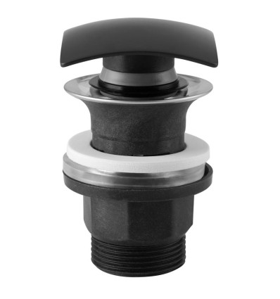 Zawór spustowy z przelewem, click-clack, 5/4",PP, korek mosiężny kwadratowy, czarny Ferro (S290BL-B)