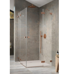 Kabina prysznicowa 80x80 Essenza Pro Brushed Copper KDD Radaway (10096080-93-01L + 10096080-93-01R)
