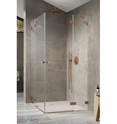 Kabina prysznicowa 80x80 Essenza Pro Brushed Copper KDD Radaway (10096080-93-01L + 10096080-93-01R)