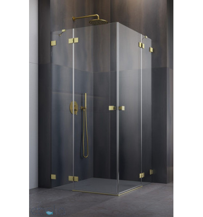 Kabina prysznicowa 80x80 Essenza Pro Brushed Gold KDD Radaway (10096080-99-01L + 10096080-99-01R)