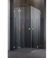 Kabina prysznicowa 90x100 Essenza Pro Brushed Gold KDD Radaway (10096090-99-01L + 10096100-99-01R)