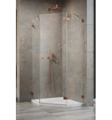 Kabina pięciokątna 90x90 Essenza Pro Brushed Copper PTJ Radaway (10100000-93-01R + 10100200-01-01)