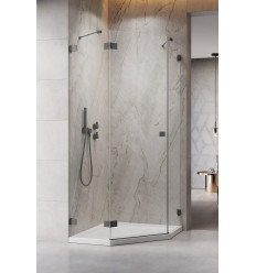 Kabina pięciokątna 100x100 Essenza Pro Brushed GunMetal PTJ Radaway (10100000-92-01L + 10100300-01-01)