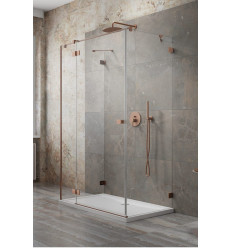 Kabina prysznicowa 110x75 Essenza Pro Brushed Copper KDJ+S Radaway (10097311-93-01L + 10098075-01-01 + 10098075-01-01)