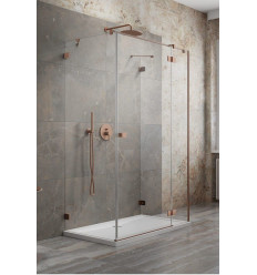 Kabina prysznicowa 110x100 Essenza Pro Brushed Copper KDJ+S Radaway (10097311-93-01R + 10098100-01-01 + 10098100-01-01)