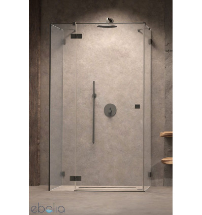 Kabina prysznicowa 100x80 Essenza Pro Brushed GunMetal KDJ+S Radaway (10097310-92-01L + 10098080-01-01 + 10098080-01-01)