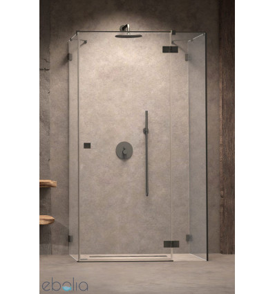 Kabina prysznicowa 80x100 Essenza Pro Brushed GunMetal KDJ+S Radaway (10097380-92-01R + 10098100-01-01 + 10098100-01-01)