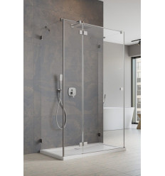 Kabina prysznicowa 100x80 Essenza Pro Brushed Nickel KDJ+S Radaway (10097310-91-01L + 10098080-01-01 + 10098080-01-01)