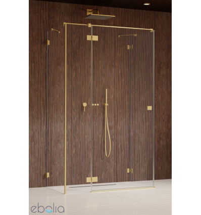 Kabina prysznicowa 90x80 Essenza Pro Brushed Gold KDJ+S Radaway (10097390-99-01L + 10098080-01-01 + 10098080-01-01)