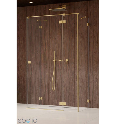 Kabina prysznicowa 90x100 Essenza Pro Brushed Gold KDJ+S Radaway (10097390-99-01R + 10098100-01-01 + 10098100-01-01)