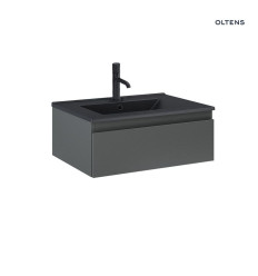 Zestaw umywalka z szafką 60 cm czarny mat/grafit mat Vernal Oltens (68005400)