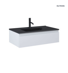 Zestaw umywalka z szafką 80 cm czarny mat/szary mat Vernal Oltens (68007700)