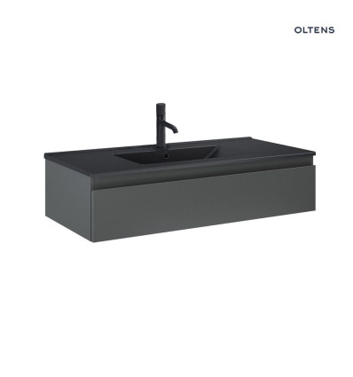 Zestaw umywalka z szafką 100 cm czarny mat/grafit mat Vernal Oltens (68009400)