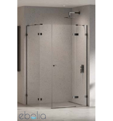 Kabina prostokątna plus 110x80 Eventa Black Chrome New Trendy (EXK-6230)