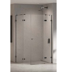 Kabina prostokątna plus 110x80 Eventa Black Chrome New Trendy (EXK-6230)