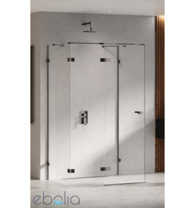 Kabina przyścienna 80x80 Eventa Black Chrome New Trendy (EXK-6248)
