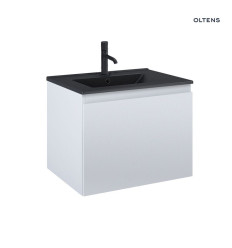 Zestaw umywalka z szafką 60 cm czarny mat/szary mat Vernal Oltens (68013700)