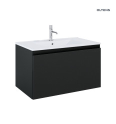 Zestaw umywalka z szafką 80 cm biały/czarny mat Vernal Oltens (68014300)