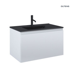 Zestaw umywalka z szafką 80 cm czarny mat/szary mat Vernal Oltens (68015700)