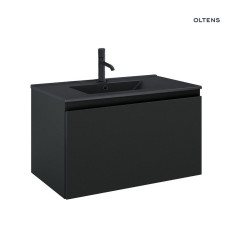 Zestaw umywalka z szafką 80 cm czarny mat Vernal Oltens (68015300)