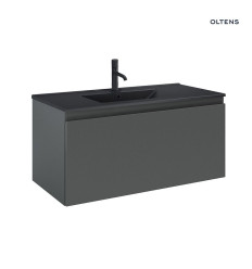 Zestaw umywalka z szafką 100 cm czarny mat/grafit mat Vernal Oltens (68017400)