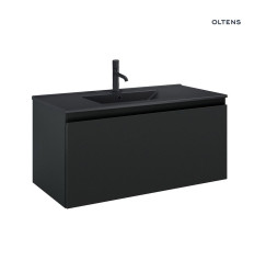 Zestaw umywalka z szafką 100 cm czarny mat Vernal Oltens (68017300)