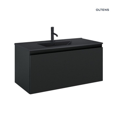 Zestaw umywalka z szafką 100 cm czarny mat Vernal Oltens (68017300)