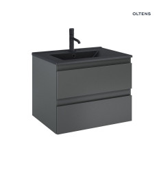 Zestaw umywalka z szafką 60 cm czarny mat/grafit mat Vernal Oltens (68036400)