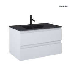 Zestaw umywalka z szafką 80 cm czarny mat/szary mat Vernal Oltens (68037700)