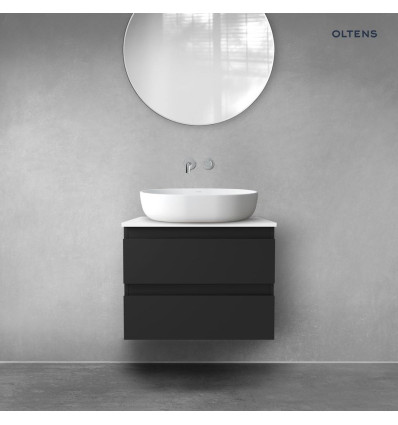 Szafka 60 cm podumywalkowa wisząca z blatem&nbsp;czarny mat/biały połysk Vernal Oltens (68121300)