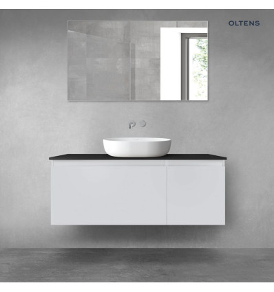 Zestaw mebli łazienkowych 120 cm z blatem szary mat/czarny mat Vernal Oltens (68256700)