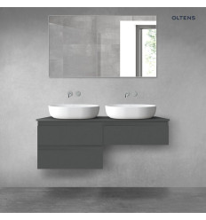 Zestaw mebli łazienkowych 120 cm z blatem grafit mat Vernal Oltens (68234400)