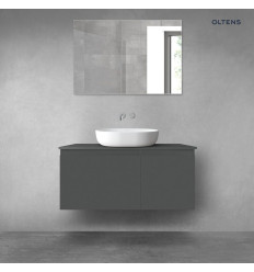 Zestaw mebli łazienkowych 100 cm z blatem grafit mat Vernal Oltens (68247400)